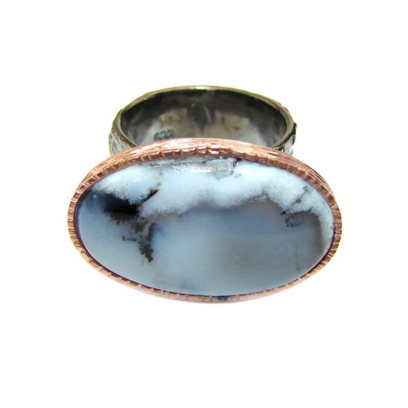 Bountiful Dendritic Agate Solitaire Sterling Silver Ring - Picture 5 of 5